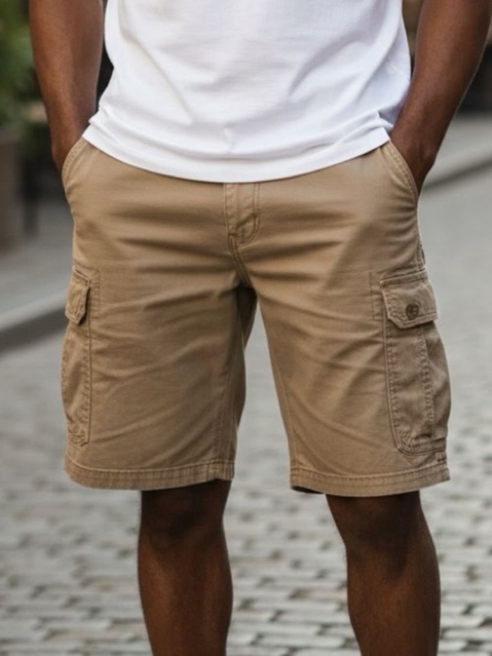 Wrangler Men's Flat-Front Shorts in Olive Green